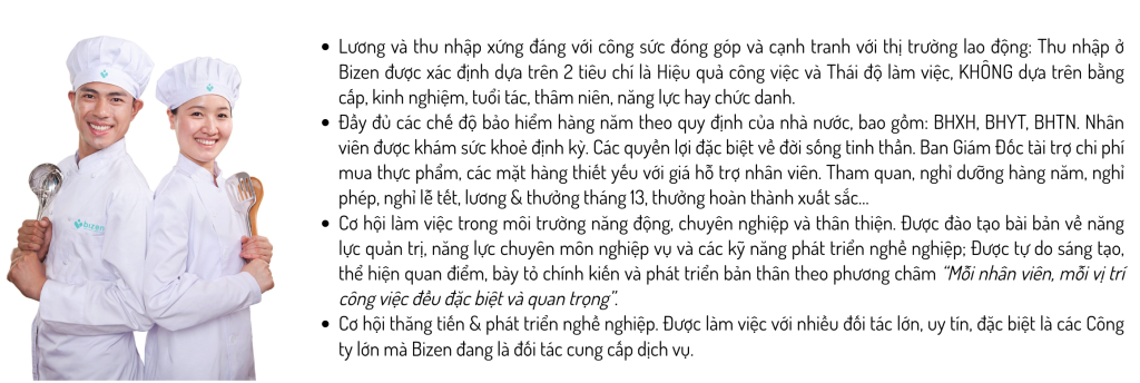 Lợi ích khi làm việc tại Bizen