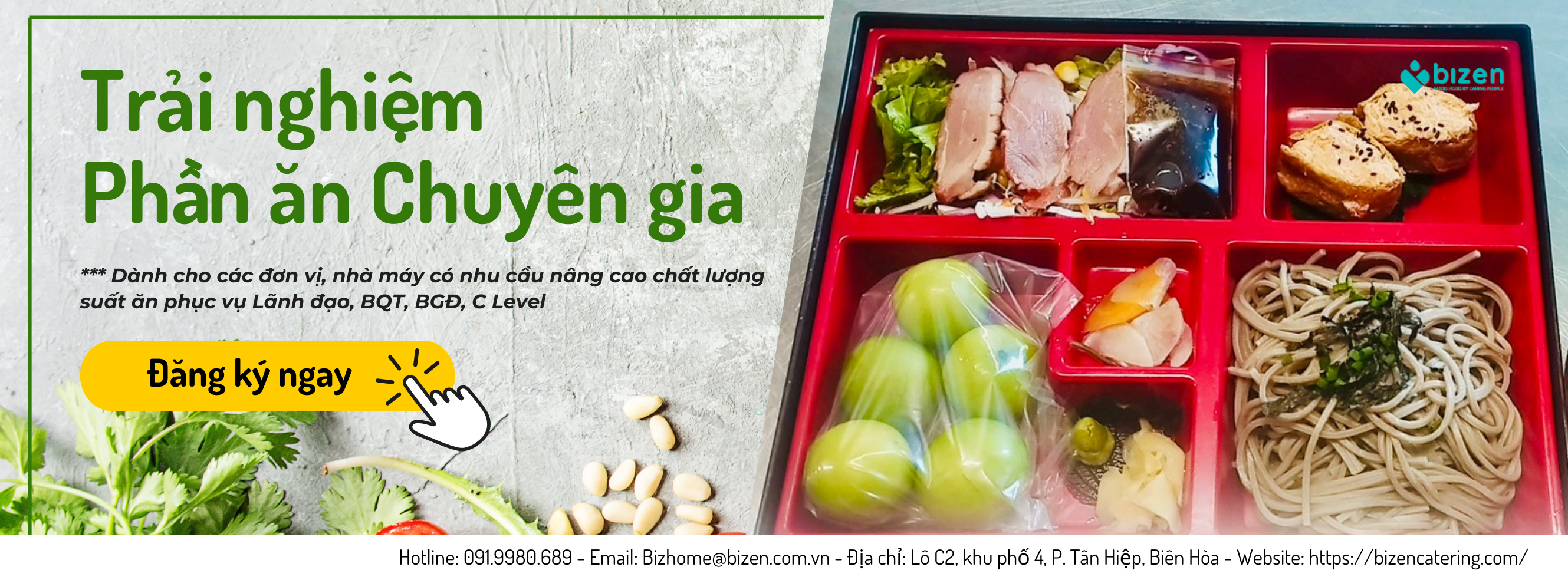 Trải nghiệm Phần ăn Chuyên gia cùng Bizen Catering Services